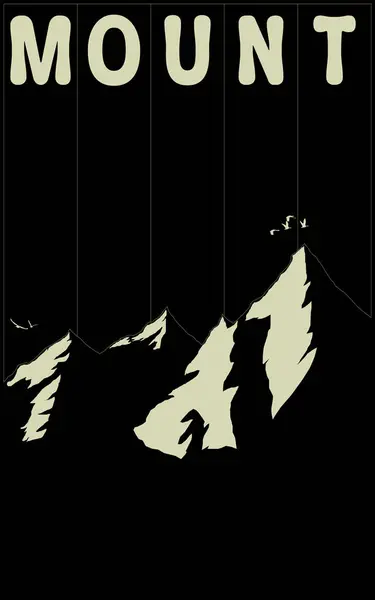 Dağlar Siluet Tişört Minimalist Logo Kitap kapağı siluet illüstrasyon vektör kaligrafi kuşlar dağ manzarası baskısı poster kapağı afişi