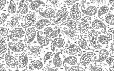Paisley ana hatları pürüzsüz desen felçli çiçek çizgisi eski moda yaratıcı moda moda moda moda desen dekoratif vektör desenleri web arka plan duvar kağıdı kumaş kağıt baskı
