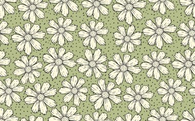 Çiçeksiz desenli güzel çiçekler desenli dekoratif vektör desenli kağıt desenli arka plan