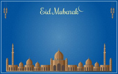 Mosque islamic architecture building Eid, Ramadan, eid al fitr, Eid al adha 3d Blue gradient islamic muslim moon lanterns
