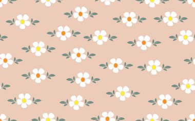 Çiçeksiz yaz deseni minimal modaya uygun yaratıcı tasarım papatya çiçeği eski moda vektör dokusu arka plan duvar kağıdı güzel canlı renkli kumaş kağıt baskı arka plan