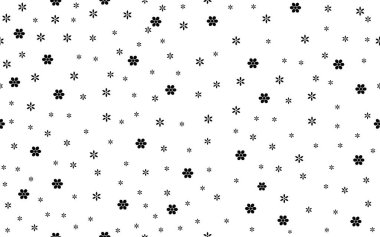 Çiçeksiz kumaş kumaş, kağıt baskı kumaş, siyah beyaz çiçek desenli dekoratif duvar kağıdı arka planı.