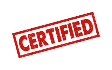 Onaylı kırmızı mürekkep kauçuk mühür işareti mühür rozet işareti grunge etkisi soruşturma tampon sertifikası onaylı bilgi amblemi vignette