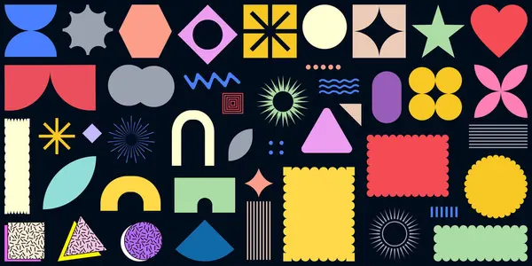 Dâhiyane Brutalist oval soyut geometrik şekiller tasarladı Memphis retro elementleri klasik yıldız çiçek şekli temel moda yaratıcı şekil