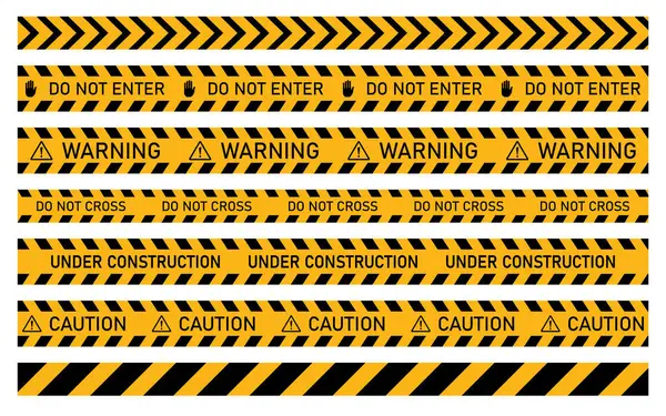 Uyarı, Uyarı, Uyarı, İnşaat bariyeri altında web sitesi yolu için bant toplama işareti altında şeffaf arkaplan üzerinde güvenlik dikkati siyah metni çalışma