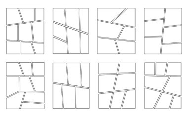 Kolaj ızgarası manga karikatür şeması boş şablon manga çizgi roman anime sayfasını ayarladı