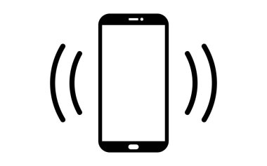 Telefon simgesi akıllı telefon hattı titreşimli dijital mobil iplik sanat teknolojisi cep telefonu alıcısı silueti