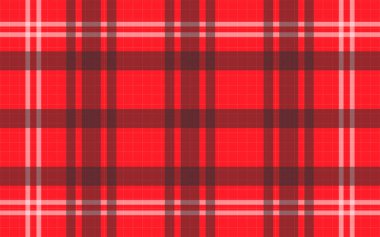 Kırmızı flanel asimetrik ekose kumaş kabarık tartan dikişsiz desen kafes yatay vektör dokusu arka plan tekstil kumaş desenli dekoratif