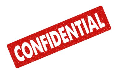 Gizli kauçuk mühür grunge kırmızı mürekkep tanecikli efekt vektör illüstrasyon soruşturması tampon gizli gizli bilgi