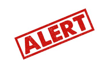 Kırmızı mürekkep kauçuk mühür grunge mühür rozet tozlu efekt antika işaret işareti uyarı dolandırıcılığı