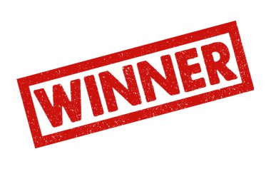 Kazanan kırmızı mürekkep kauçuk mühür damgası grunge fok rozeti. Eski tarz vintro stil etiket vignette en iyi iş ekonomisi büyümesini kazandı.