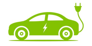 Elektrikli Araç Simgesi Çevre dostu Araç EV Yeşil Taşıma Vektörü Resimlemesi