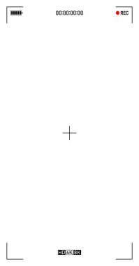 Kamera Viewfinder Smartphone Kayıt Ekran Portresi Çerçeve Şablonu HUD Görüntü REC Elementleri Vektör Tasarımı.