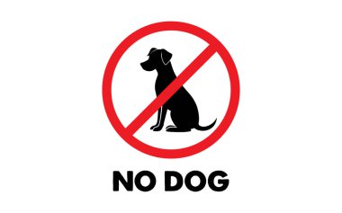 Köpek Yasaktır işaretli vektör hayvan yasağı sembolü ve uyarı etiketi yasaklı yasaklı düz tasarım.