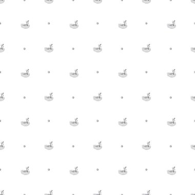 Siyah taç ve noktalı suluboya desensiz klasik kuğu. Kumaşa, ambalaj kağıdına ve çarşafa basmak için zarif bir desen. Yüksek kaliteli illüstrasyon