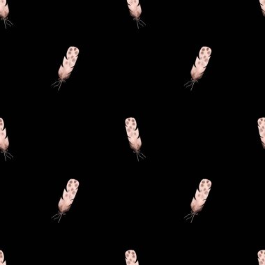 suluboya kusursuz desenli ve narin tüylü. Tekstil baskısı için güzel bir boho deseni. Yüksek kaliteli illüstrasyon