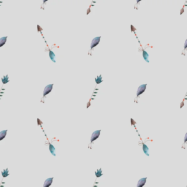 インドの矢を持つ水彩のシームレスなパターン テキスタイルに印刷するためのかわいいブーフパターン 高品質のイラスト — ストック写真