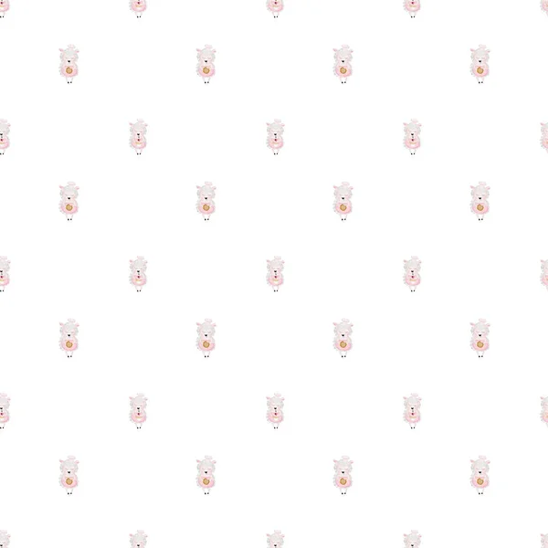 hand-drawn seamless pattern with cute lambs and baked goods. cake on light colors. lovely pattern for baby textile, wrapping paper for bakery, coffee shop, kids cafe, scrapbooking. High quality