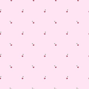 Pembe arka planda elle çizilmiş kirazların kusursuz deseni. Albüm kumaşları ve ambalaj kağıtları üzerine baskı yapmak için hoş bir kalıp. Yüksek kalite fotoğraf