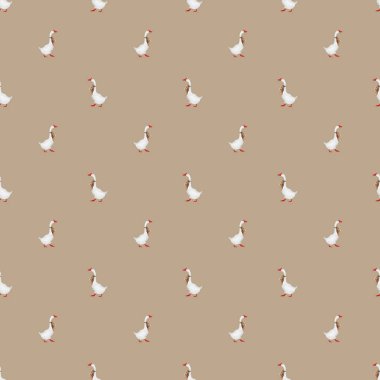 Fiyonklu, kusursuz kaz deseni. Çocuk yatağı, pijama, giysi ve battaniye için hoş, eski moda bir şablon. Yüksek kaliteli illüstrasyon