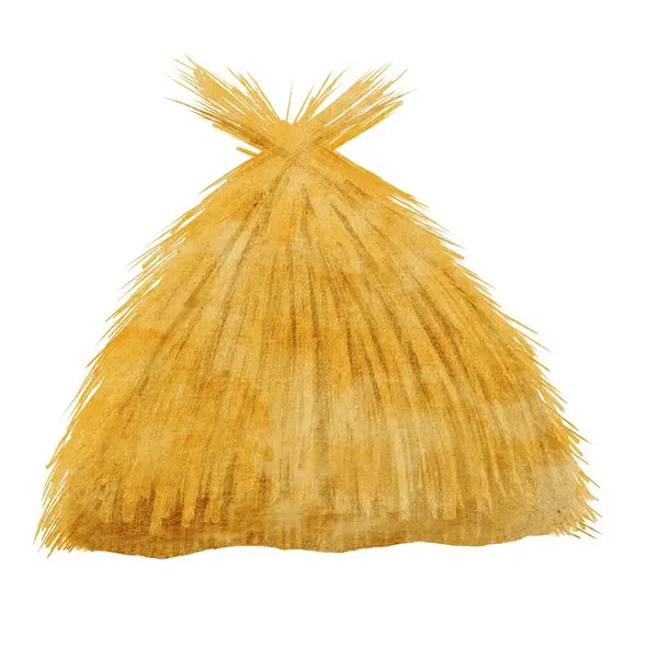 Haystack Straw Illustration Watercolor Clip Art Hand Drawing Isolated White Εικόνα Αρχείου