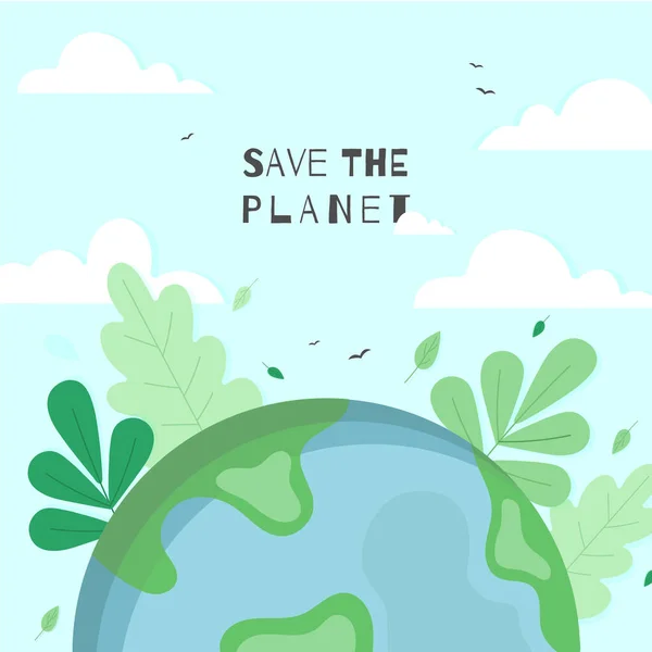 Vektorová Plochá Ilustrace Malí Lidé Připravují Den Země Zachraňují Planetu — Stockový vektor