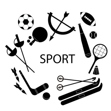 Basit tasarımda farklı sporlara sahip simge kavramı