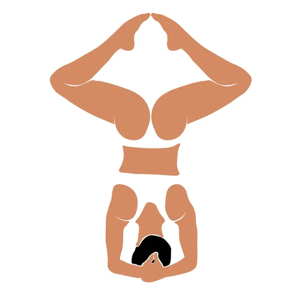 Die Pose Eines Mädchens Das Yoga Macht Stretching Vektordarstellung Flachem — Stockvektor