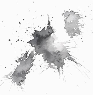 Gri renk izole edilmiş suluboya el çizimi sıvı grafik duvar kağıdı. Soyut kağıt dokusu vektör sancak afişi, kart, kapak, tuval