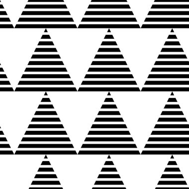 Abstract geometric pattern with triangle and stripes on white background. A seamless vector background. Graphic modern pattern. White and black pattern.