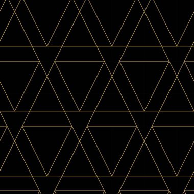 Siyah zemin üzerinde çizgiler ve çizgiler olan soyut geometrik desen. Kusursuz bir vektör arka planı. Grafiksel modern model. Siyah ve altın desenli.