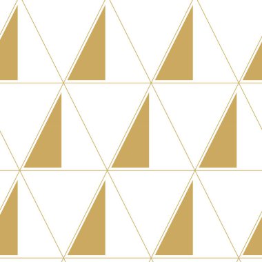 Soyut geometrik desen, beyaz arka planda üçgen, çizgiler ve çizgiler. Kusursuz bir vektör arka planı. Grafiksel modern model. Beyaz ve altın desenli.