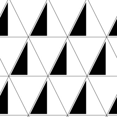 Soyut geometrik desen, beyaz arka planda üçgen, çizgiler ve çizgiler. Kusursuz bir vektör arka planı. Grafiksel modern model. Beyaz ve siyah desen.