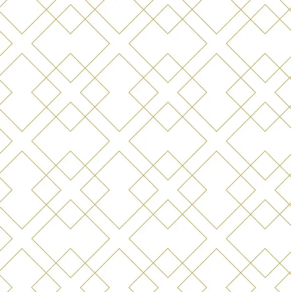 Kareler, çizgiler ve çizgilerle soyut geometrik desen. Kusursuz vektör arkaplanı. Beyaz ve altın süs. Modern grafik tasarımı.