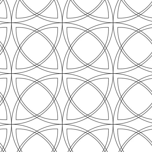 Kavisli, çizgili, çizgili, soyut geometrik desen. Kusursuz vektör arkaplanı. Beyaz ve siyah çiçek süsü. Modern retiküle grafik tasarımı.