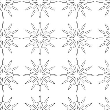 Dairesel, haçlı, çizgili, çizgili soyut geometrik desen. Kusursuz vektör arkaplanı. Beyaz ve siyah süs. Modern retiküle grafik tasarımı.