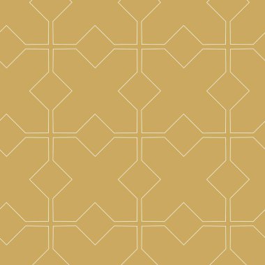 Haçlı, çizgili, çizgili soyut geometrik desen. Kusursuz vektör arkaplanı. Beyaz ve altın süs. Modern retiküle grafik tasarımı.