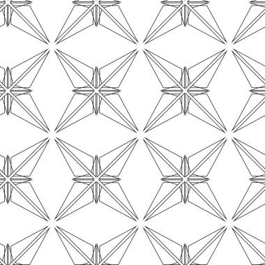 Haçlı, çizgili, çizgili soyut geometrik desen. Kusursuz vektör arkaplanı. Beyaz ve siyah süs. Modern retiküle grafik tasarımı.