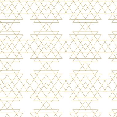 Soyut geometrik desen, beyaz arka planda üçgen, çizgiler ve çizgiler. Kusursuz bir vektör arka planı. Grafiksel modern model. Beyaz ve altın desenli.