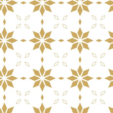 Haçlı, çizgili, çizgili soyut geometrik desen. Kusursuz vektör arkaplanı. Beyaz ve altın çiçekli süs. Modern retiküle grafik tasarımı.