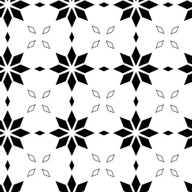 Haçlı, çizgili, çizgili soyut geometrik desen. Kusursuz vektör arkaplanı. Beyaz ve siyah çiçek süsü. Modern retiküle grafik tasarımı.