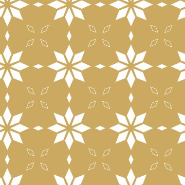 Haçlı, çizgili, çizgili soyut geometrik desen. Kusursuz vektör arkaplanı. Beyaz ve altın çiçekli süs. Modern retiküle grafik tasarımı.