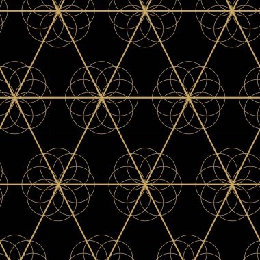 Soyut geometrik desen, beyaz arka planda üçgen, çizgiler ve çizgiler. Kusursuz bir vektör arka planı. Grafiksel modern model. Siyah ve altın desenli.