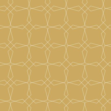 Haçlı, çizgili, çizgili soyut geometrik desen. Kusursuz vektör arkaplanı. Beyaz ve altın süs. Modern retiküle grafik tasarımı.