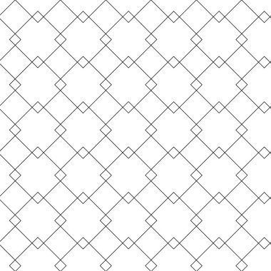 Haçlı, çizgili, çizgili soyut geometrik desen. Kusursuz vektör arkaplanı. Beyaz ve siyah süs. Modern retiküle grafik tasarımı.
