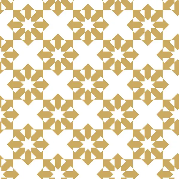 Haçlı, çizgili, çizgili soyut geometrik desen. Kusursuz vektör arkaplanı. Beyaz ve altın süs. Modern retiküle grafik tasarımı.