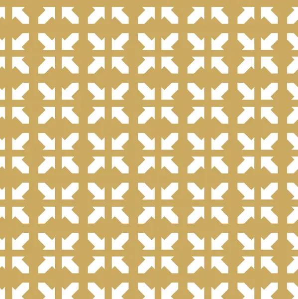 Haçlı, çizgili, çizgili soyut geometrik desen. Kusursuz vektör arkaplanı. Beyaz ve altın süs. Modern retiküle grafik tasarımı.
