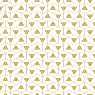 Haçlı, çizgili, çizgili soyut geometrik desen. Kusursuz vektör arkaplanı. Beyaz ve altın süs. Modern retiküle grafik tasarımı.