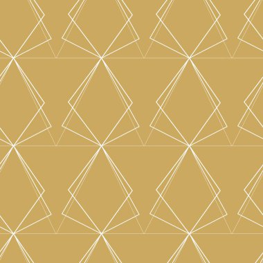 Haçlı, çizgili, çizgili soyut geometrik desen. Kusursuz vektör arkaplanı. Beyaz ve altın süs. Modern retiküle grafik tasarımı.