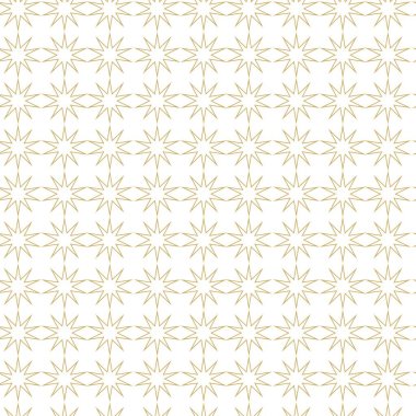 Dairesel, haçlı, çizgili, çizgili soyut geometrik desen. Kusursuz vektör arkaplanı. Beyaz ve altın süs. Modern retiküle grafik tasarımı.